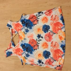 Marika 3X Work Out Tank Top Floral Print NWOT